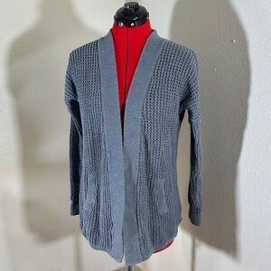 Toad&Co Blue Organic Cotton/Recycled Denim Cardigan Sweater